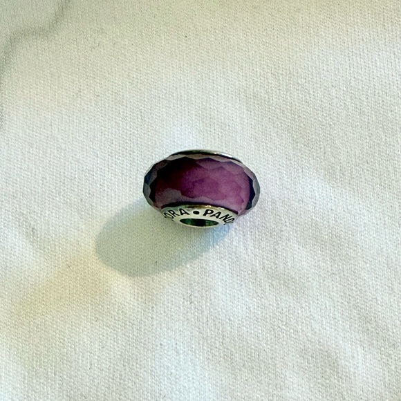 Pandora Purple Fascinating Faceted Murano Glass sterling silver Charm 🔮💍 - Picture 5 of 8